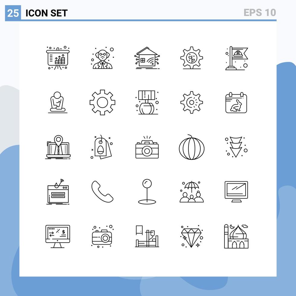 ensemble de 25 symboles d'icônes d'interface utilisateur modernes signes pour le travail communiste maison réglage terre éléments de conception vectoriels modifiables vecteur