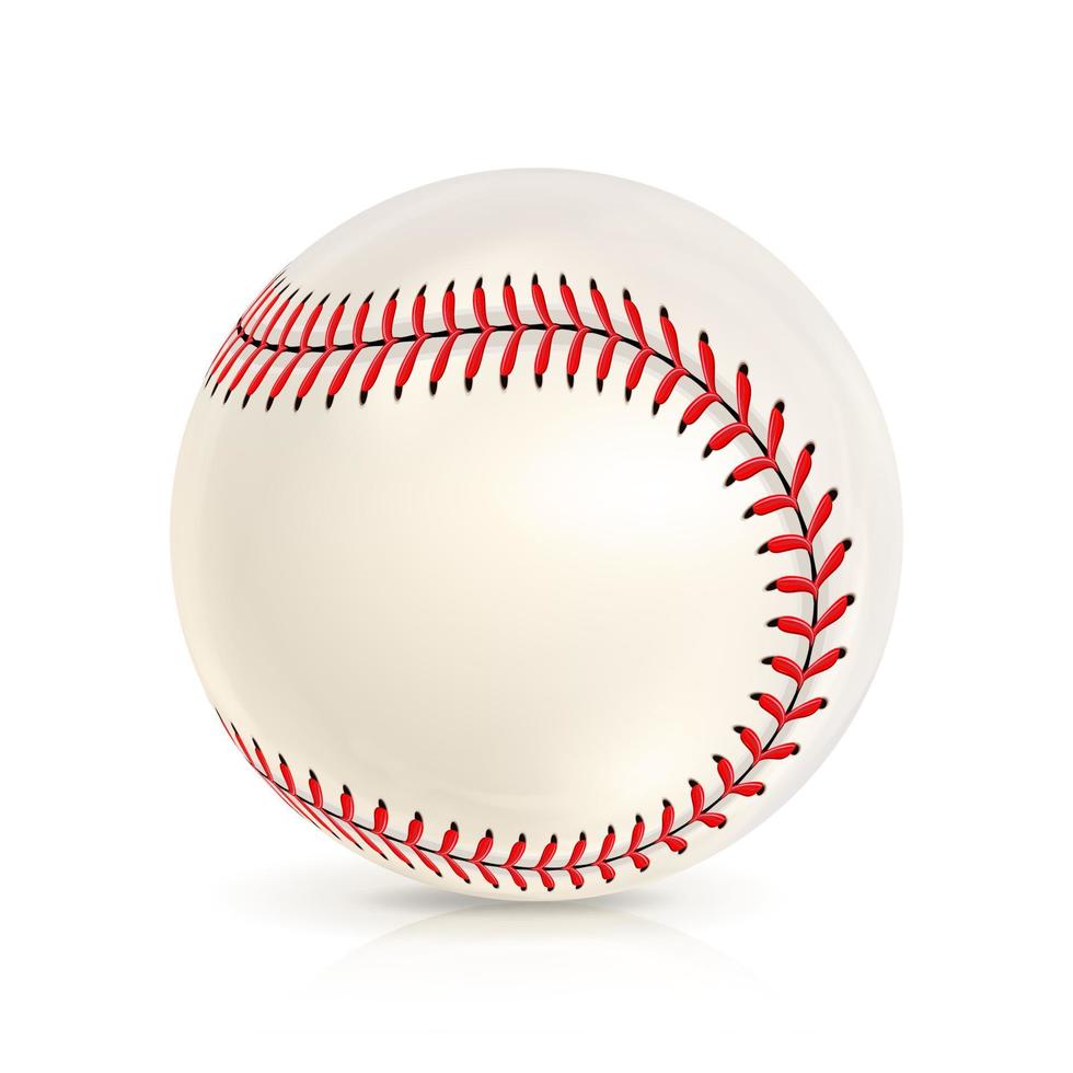balle de baseball en cuir isolée vecteur