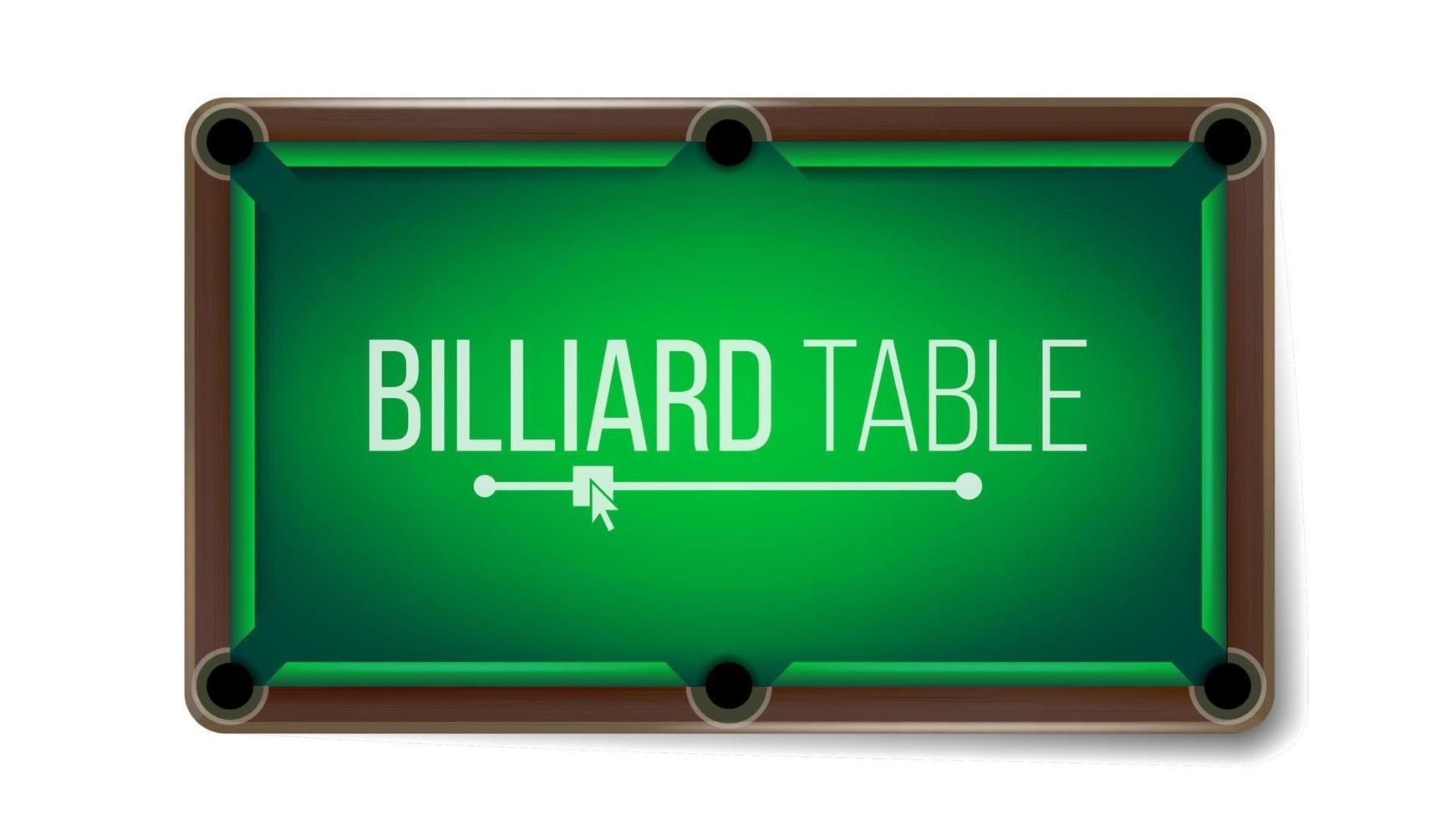 vecteur de table de billard vide. table de billard verte. vue de dessus. isolé sur fond blanc illustration