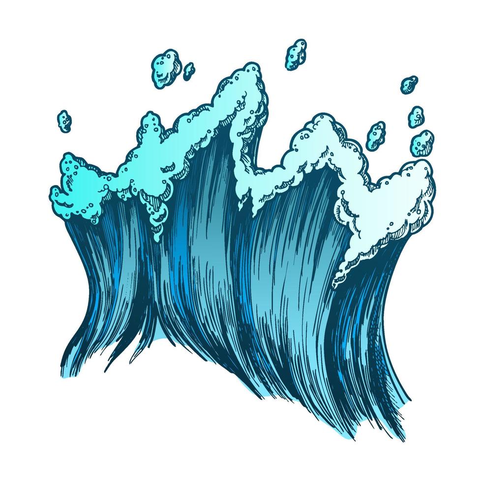 vague marine de mer tropicale de couleur avec vecteur de goutte