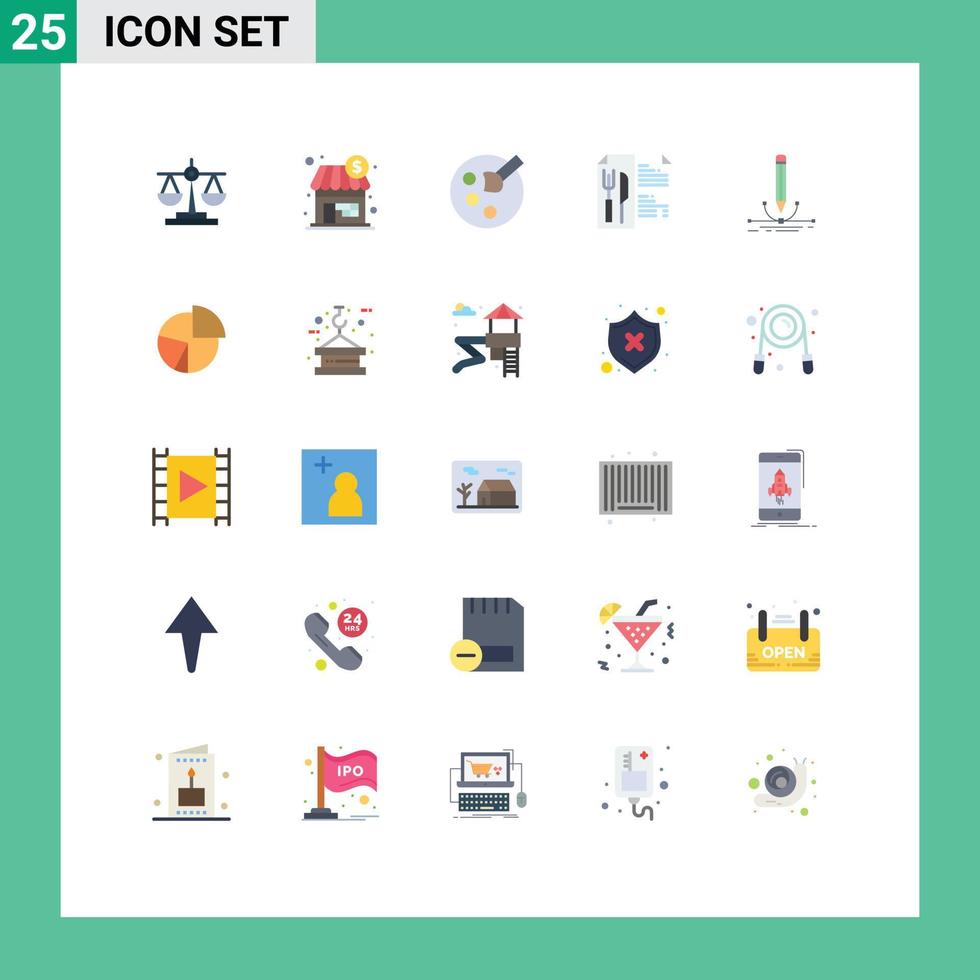 interface mobile ensemble de 25 pictogrammes de conception graphique dessin illustration menu éléments de conception vectoriels modifiables vecteur