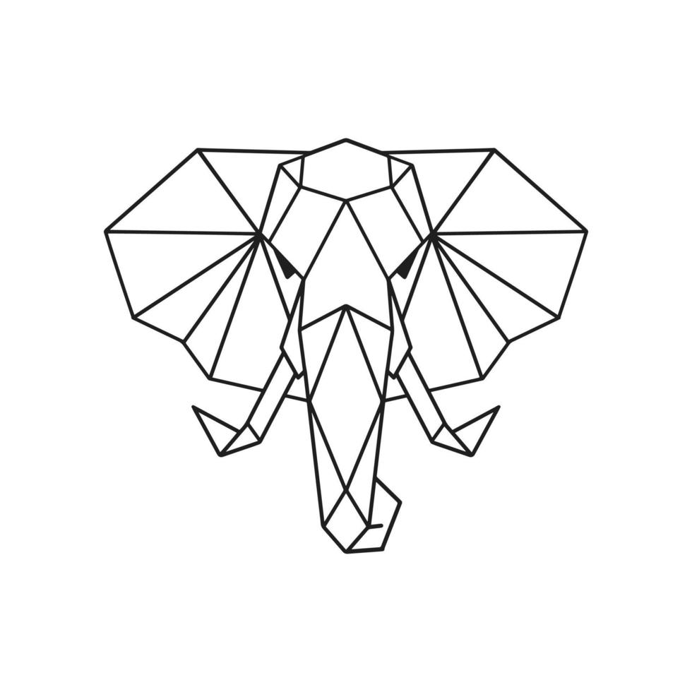 illustration lowpoly éléphant vecteur