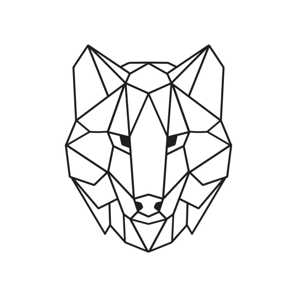 illustration de loup lowpoly vecteur