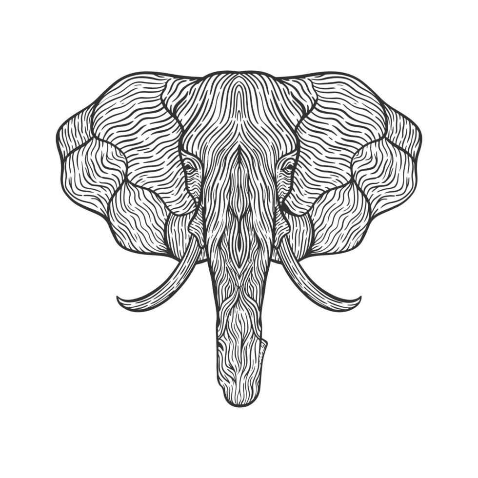 tête d'éléphant illustration d'art en ligne vecteur