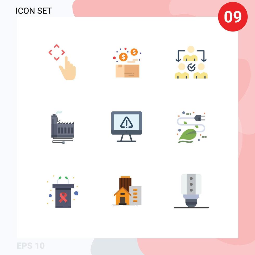 interface utilisateur pack de 9 couleurs plates de base de la distribution des ressources de produits énergétiques de fabrication éléments de conception vectoriels modifiables vecteur