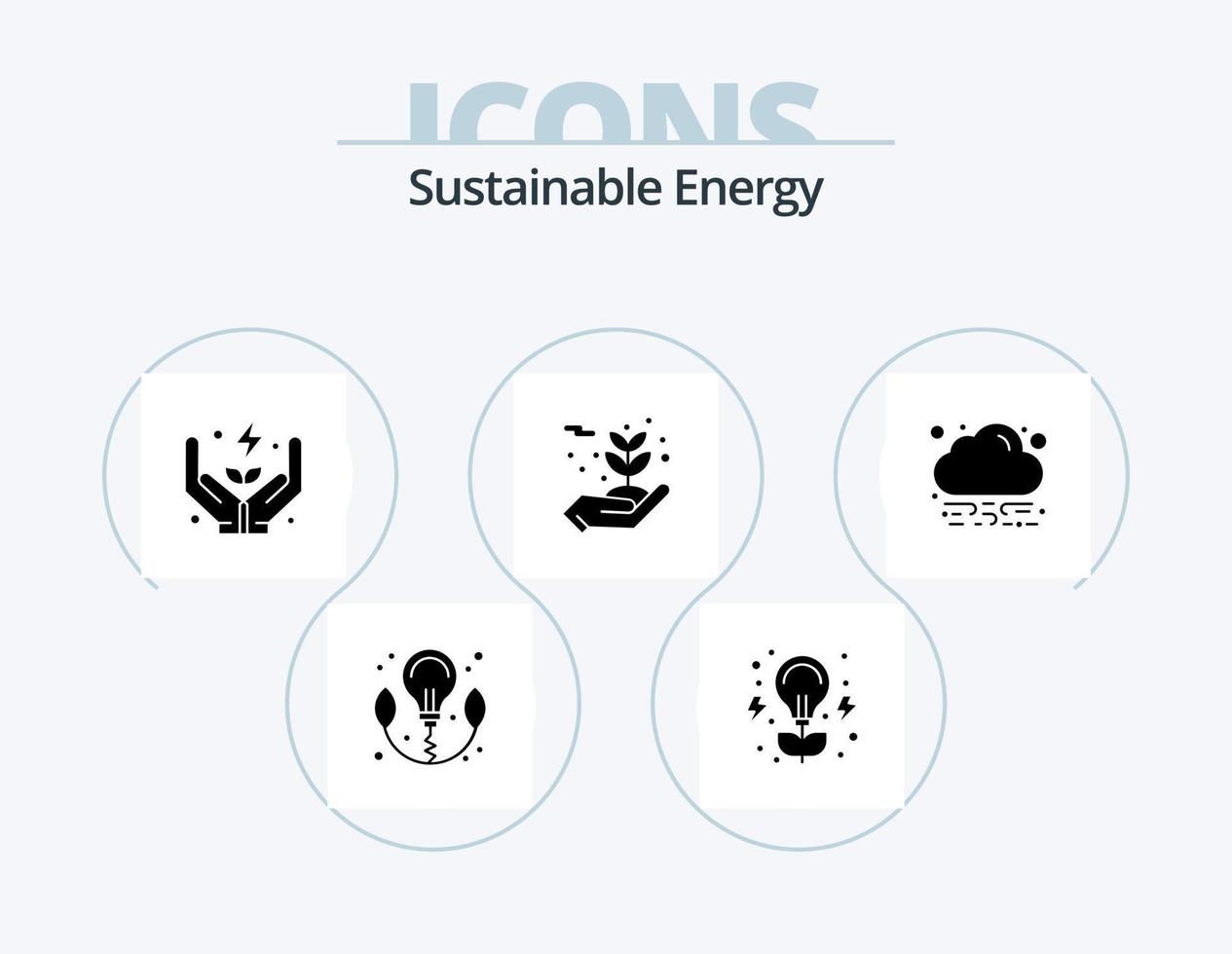 pack d'icônes de glyphe d'énergie durable 5 conception d'icônes. nuage. énergie. énergie. protéger. environnement vecteur