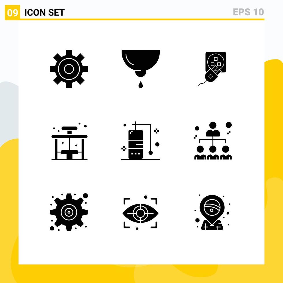 pack d'icônes vectorielles stock de 9 signes et symboles de ligne pour les éléments de conception vectoriels modifiables de vie d'arrêt électrique de plongée de vacances vecteur