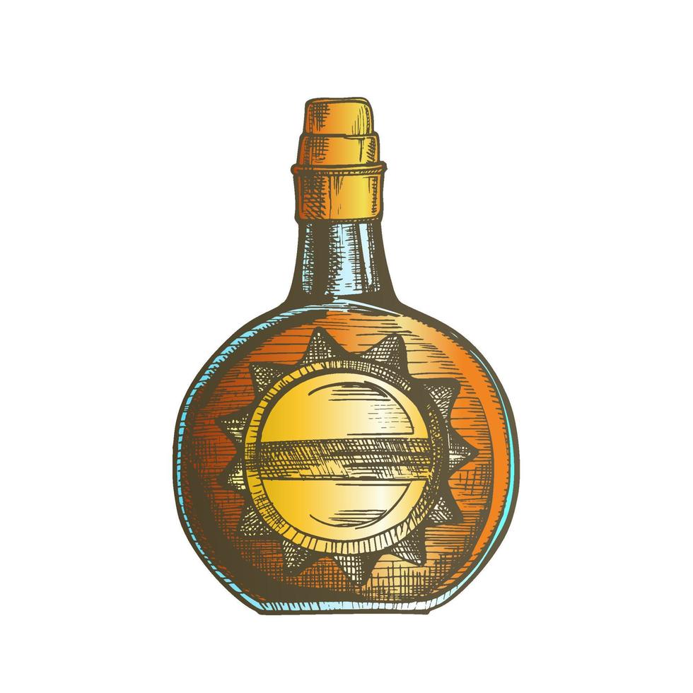 bouteille de whisky de cercle de couleur avec vecteur de bouchon de liège élégant