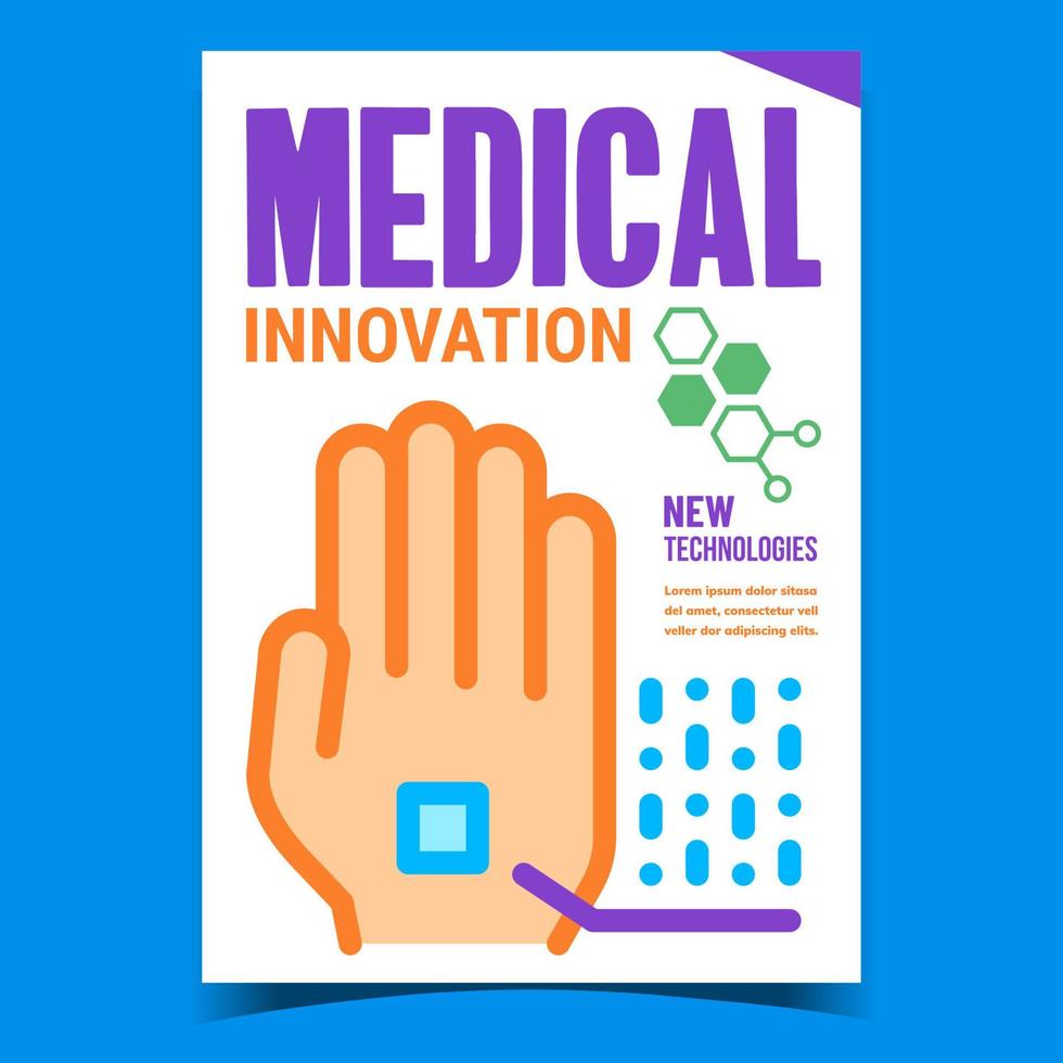 vecteur d'affiche promotionnelle créative innovation médicale