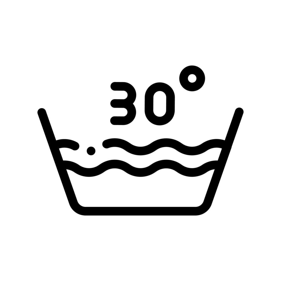 blanchisserie trente degrés celsius vecteur ligne icône