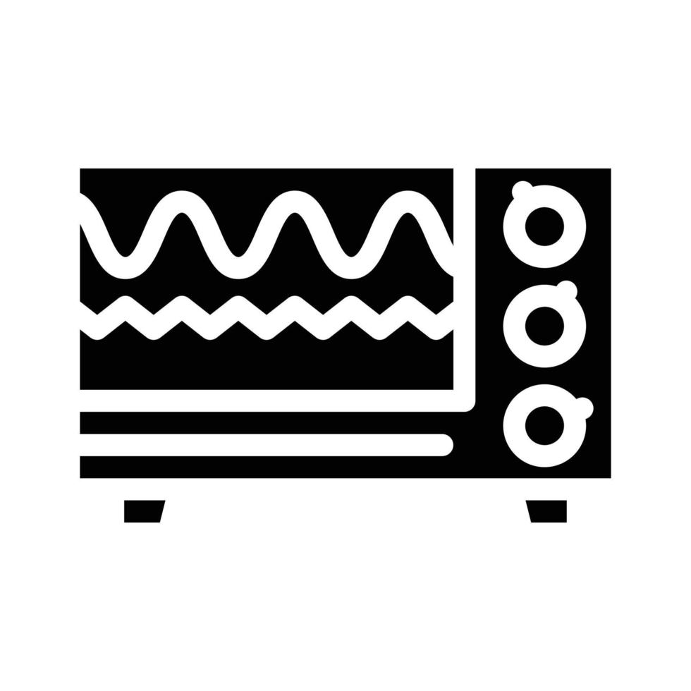 ondes électromagnétiques vérification équipement glyphe icône illustration vectorielle vecteur