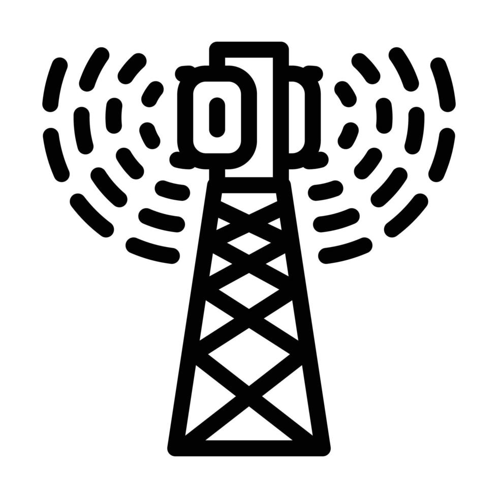 illustration vectorielle de l'icône de la ligne électromagnétique de l'antenne vecteur