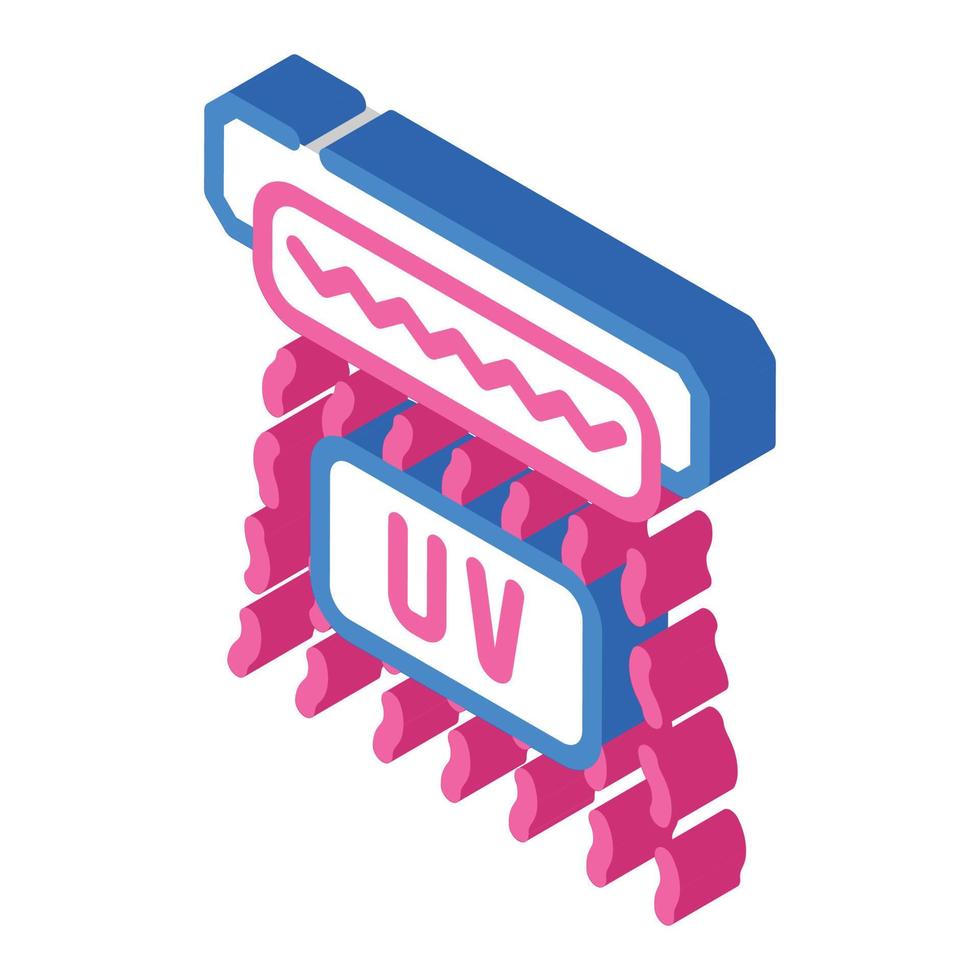 ondes ultraviolettes icône isométrique illustration vectorielle vecteur