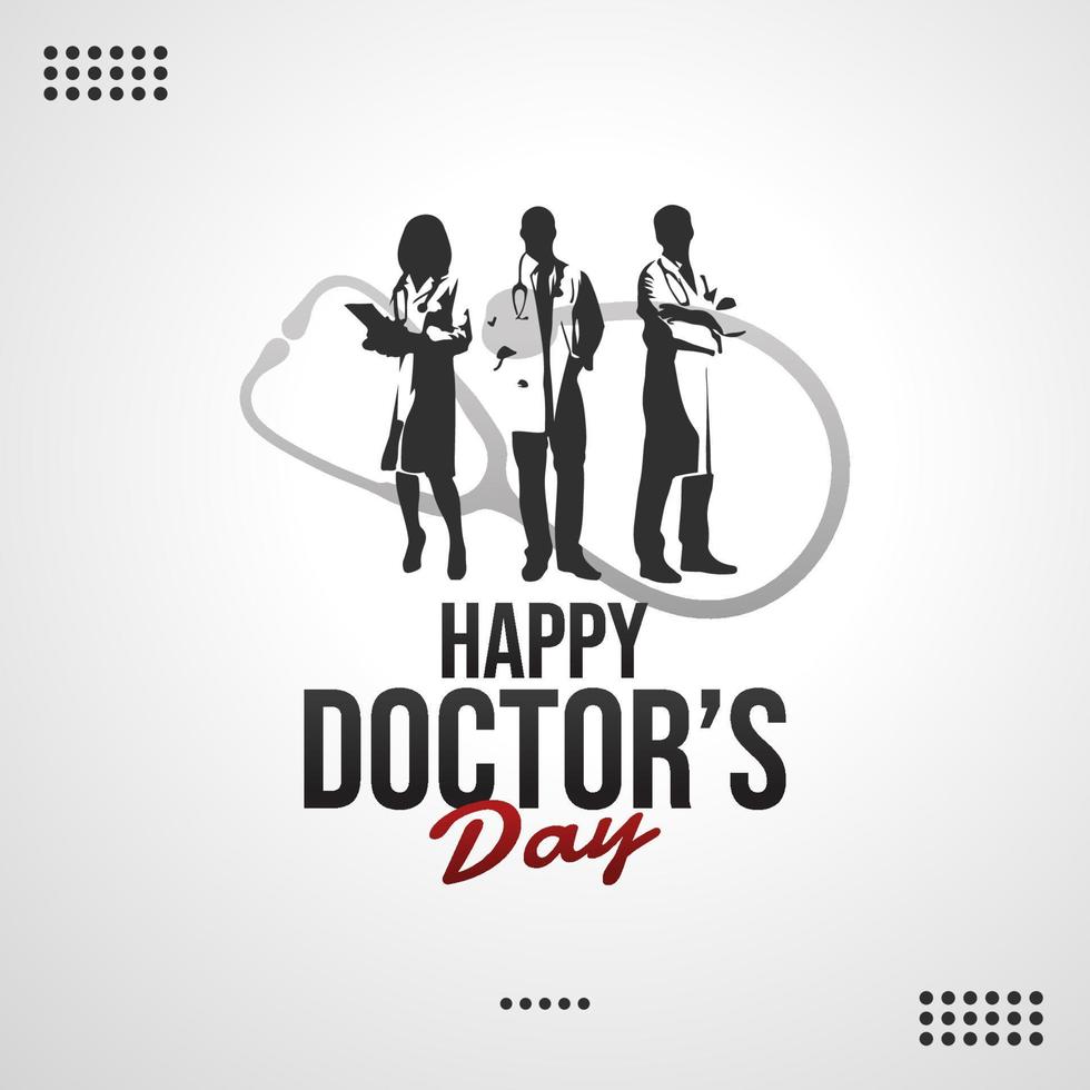 30 mars - journée mondiale des médecins. lettrage de la bonne journée du médecin vecteur