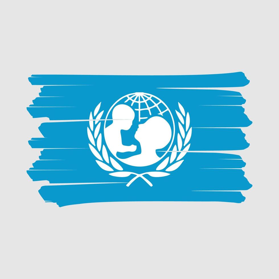 pinceau drapeau unicef vecteur