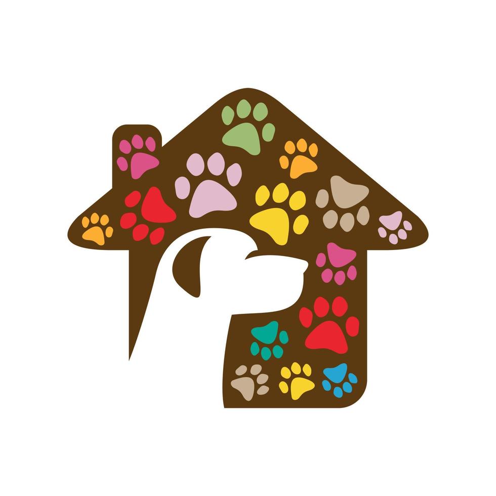 logo de la maison des animaux de compagnie vecteur