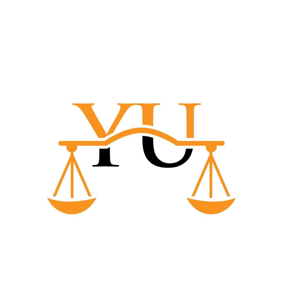 création de logo lettre yu de cabinet d'avocats. signe d'avocat vecteur