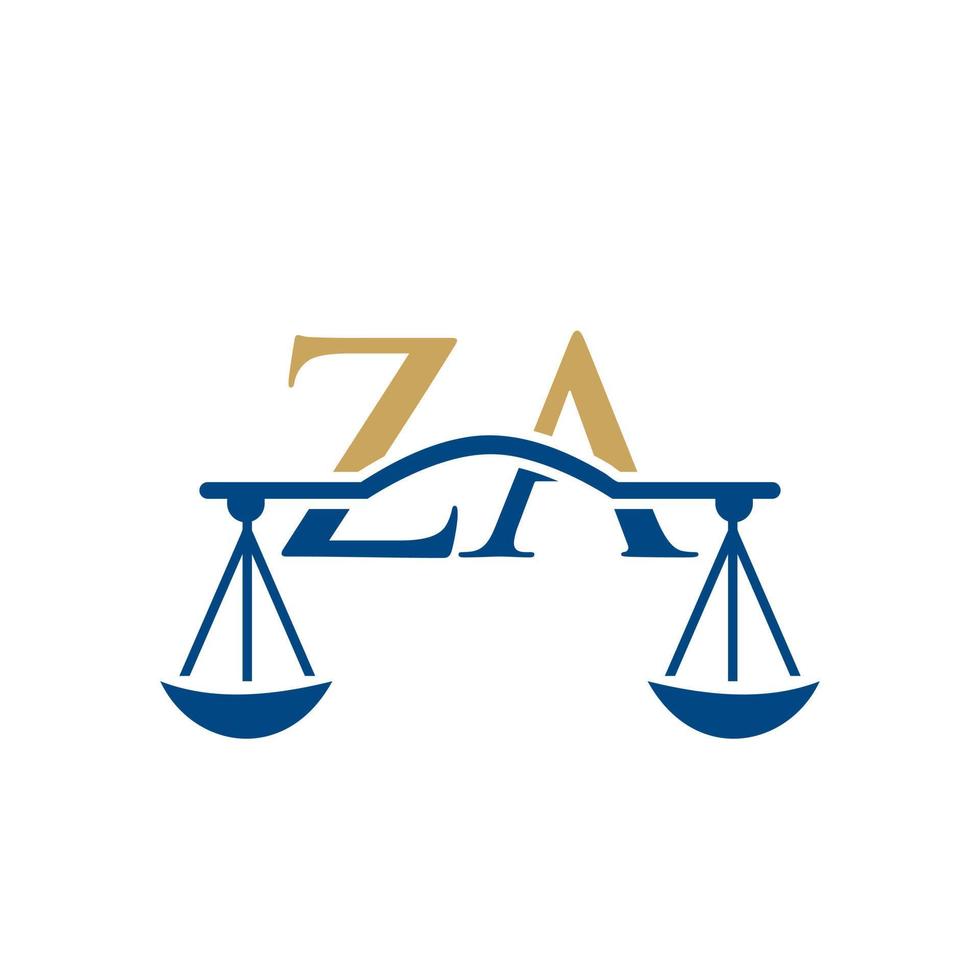 création de logo de lettre za de cabinet d'avocats. signe d'avocat vecteur