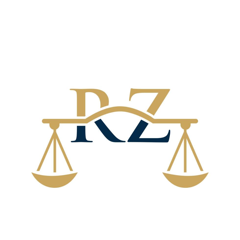 modèle de vecteur de conception de logo de loi d'avocat de lettre rz