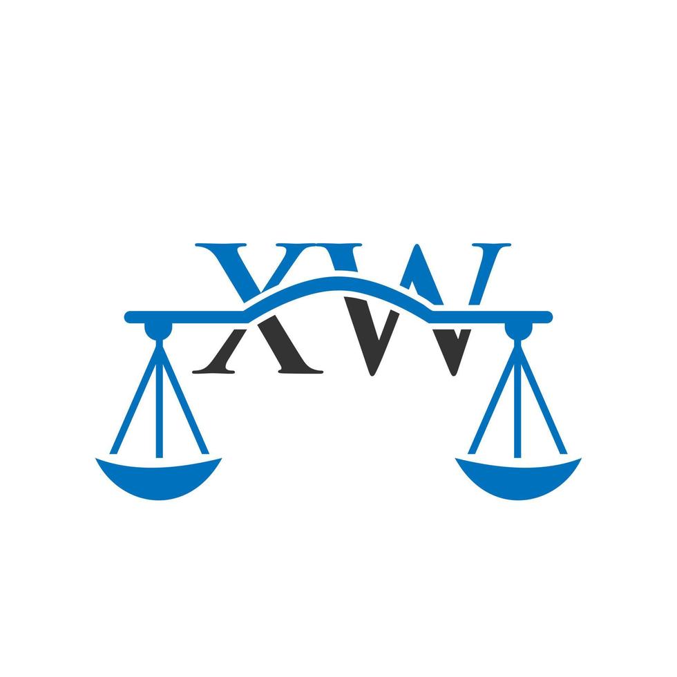 création de logo de lettre xw de cabinet d'avocats. signe d'avocat vecteur