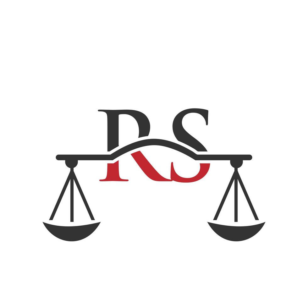 modèle vectoriel de conception de logo de loi d'avocat de lettre rs