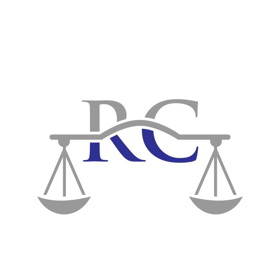 modèle vectoriel de conception de logo de loi d'avocat de lettre rc