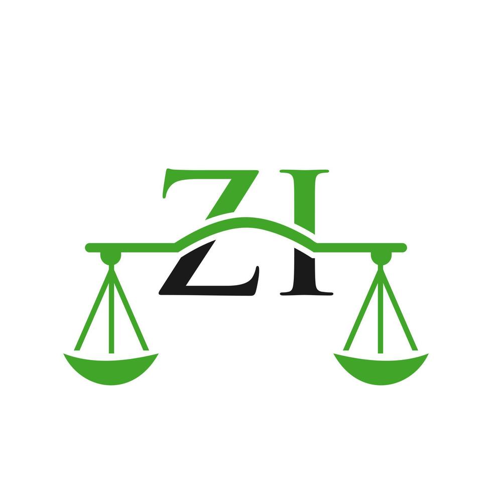 création de logo de lettre zi de cabinet d'avocats. signe d'avocat vecteur