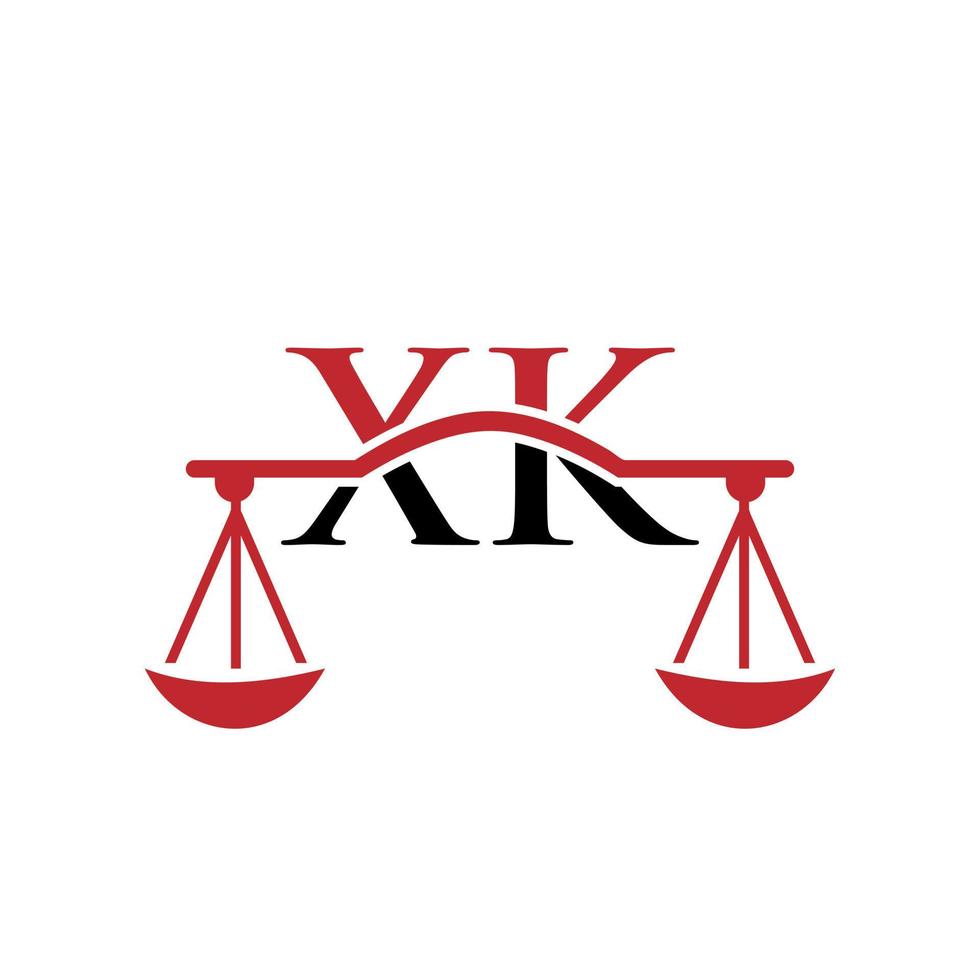 création de logo lettre xk de cabinet d'avocats. signe d'avocat vecteur