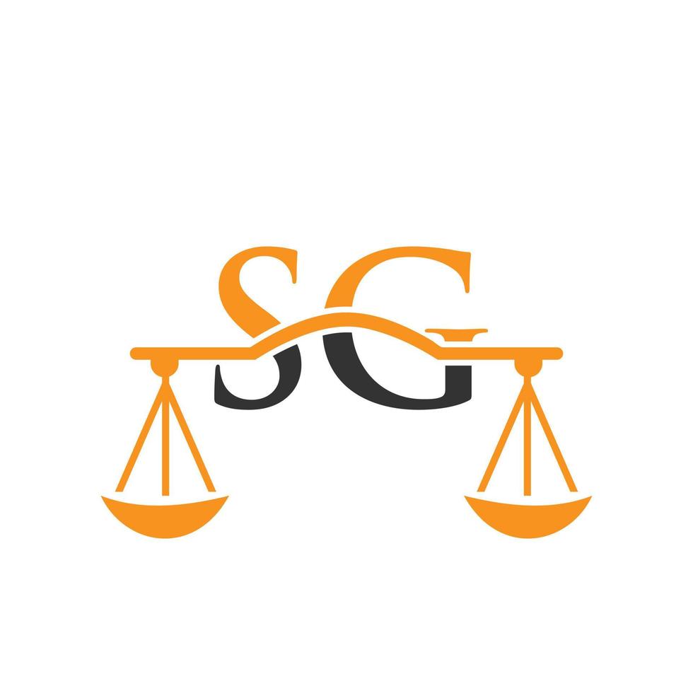 création de logo de lettre sg de cabinet d'avocats. signe d'avocat vecteur