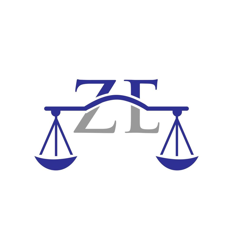 création de logo de lettre ze de cabinet d'avocats. signe d'avocat vecteur