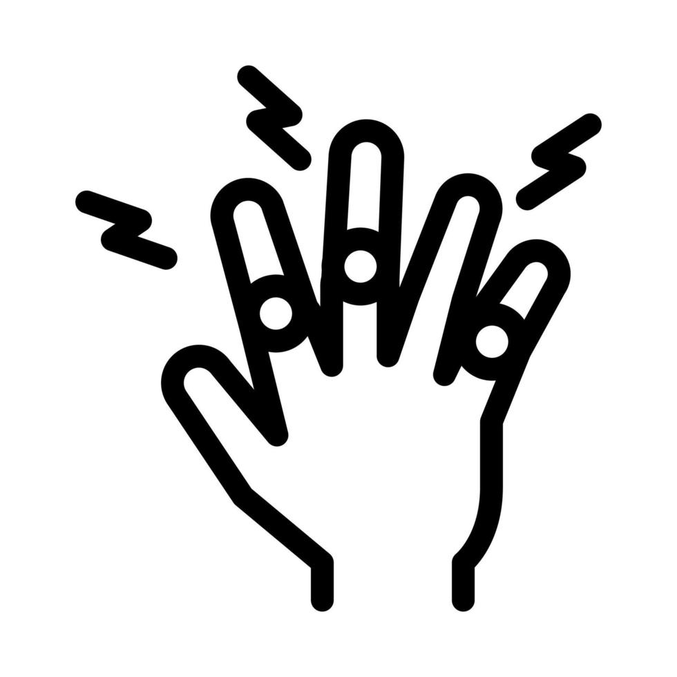 arthrite des articulations des doigts icône illustration de contour vectoriel