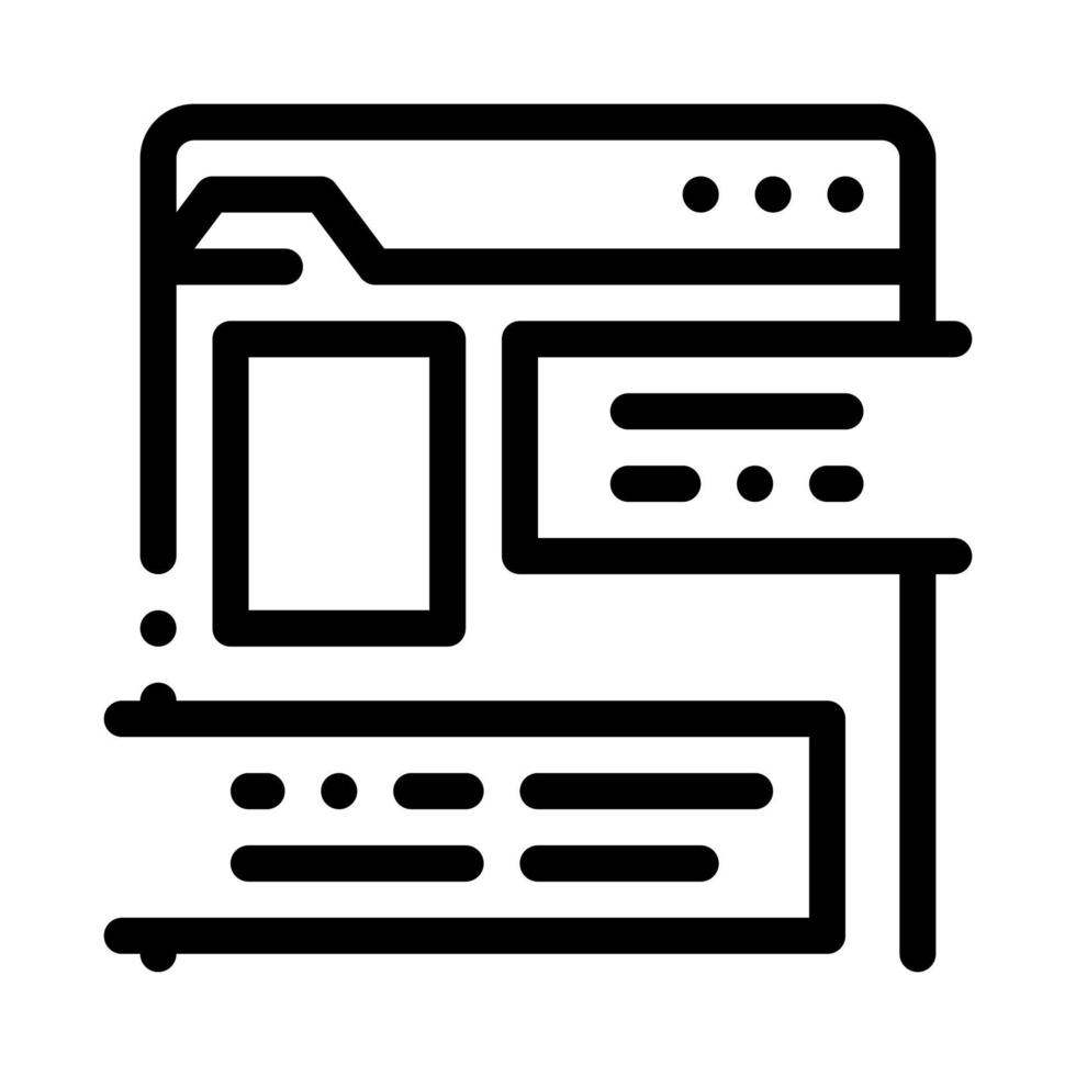 illustration de contour vectoriel d'icône de dossier de document d'information