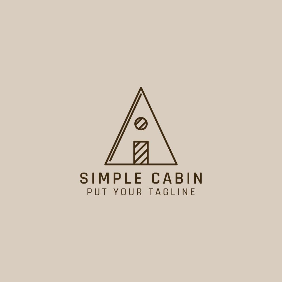 logo de cabine triangulaire simple avec une porte et une fenêtre. vecteur