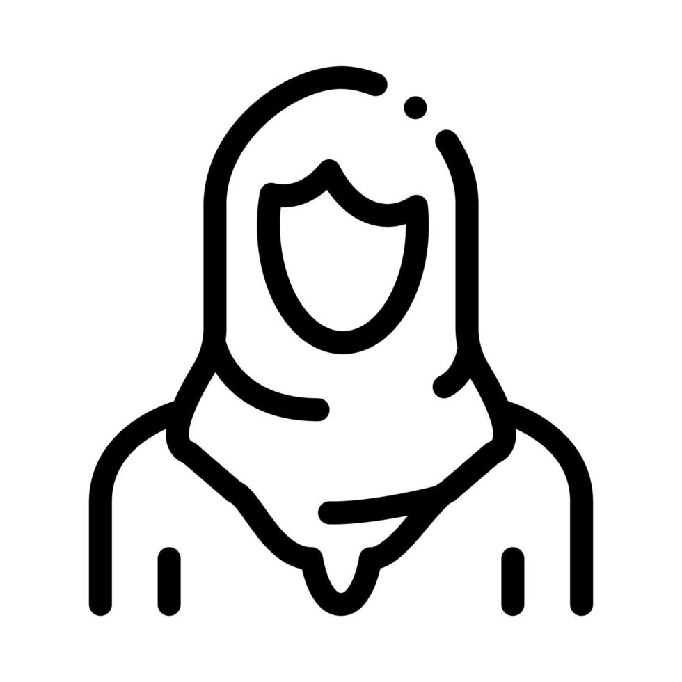 illustration de contour vectoriel icône femme malaisienne