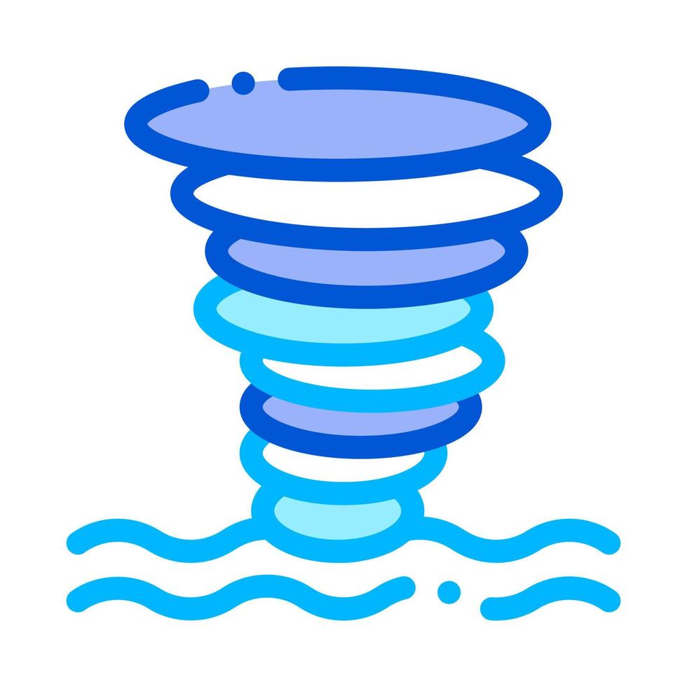 illustration de contour vectoriel icône eau de mer tornade