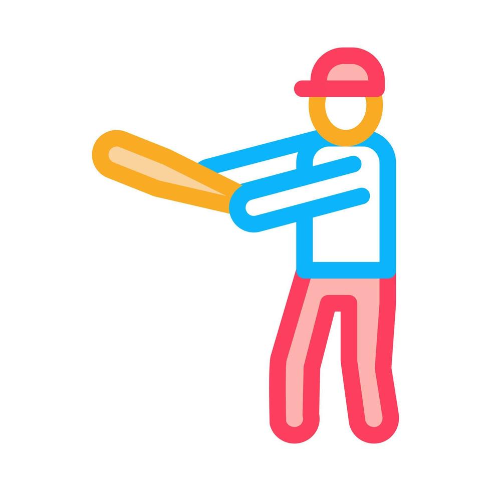 illustration de contour vectoriel icône joueur de baseball