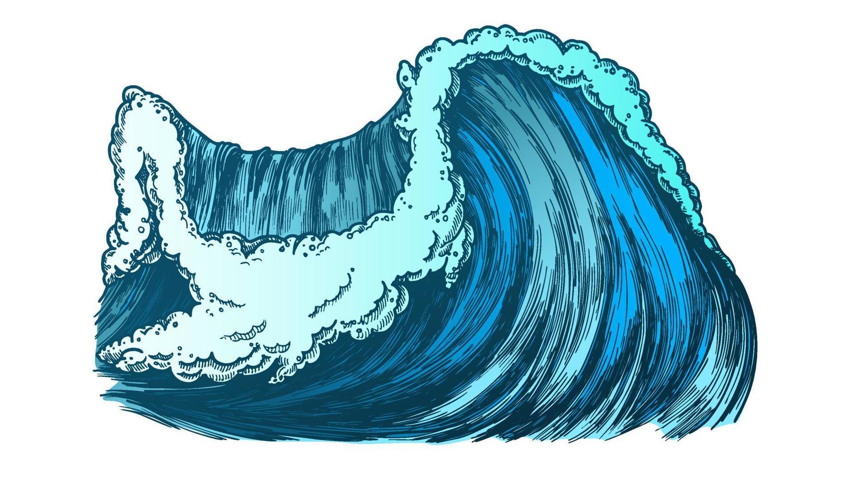 vecteur de tempête de vagues marines de l'océan pacifique