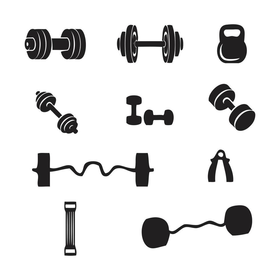 différents poids de gym icon set vecteurs isolés sur fond blanc vecteur
