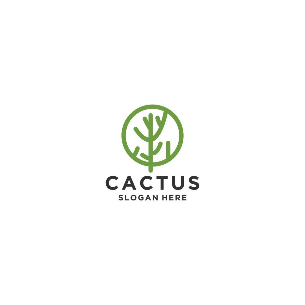modèle de conception d'icône de vecteur de logo de cactus