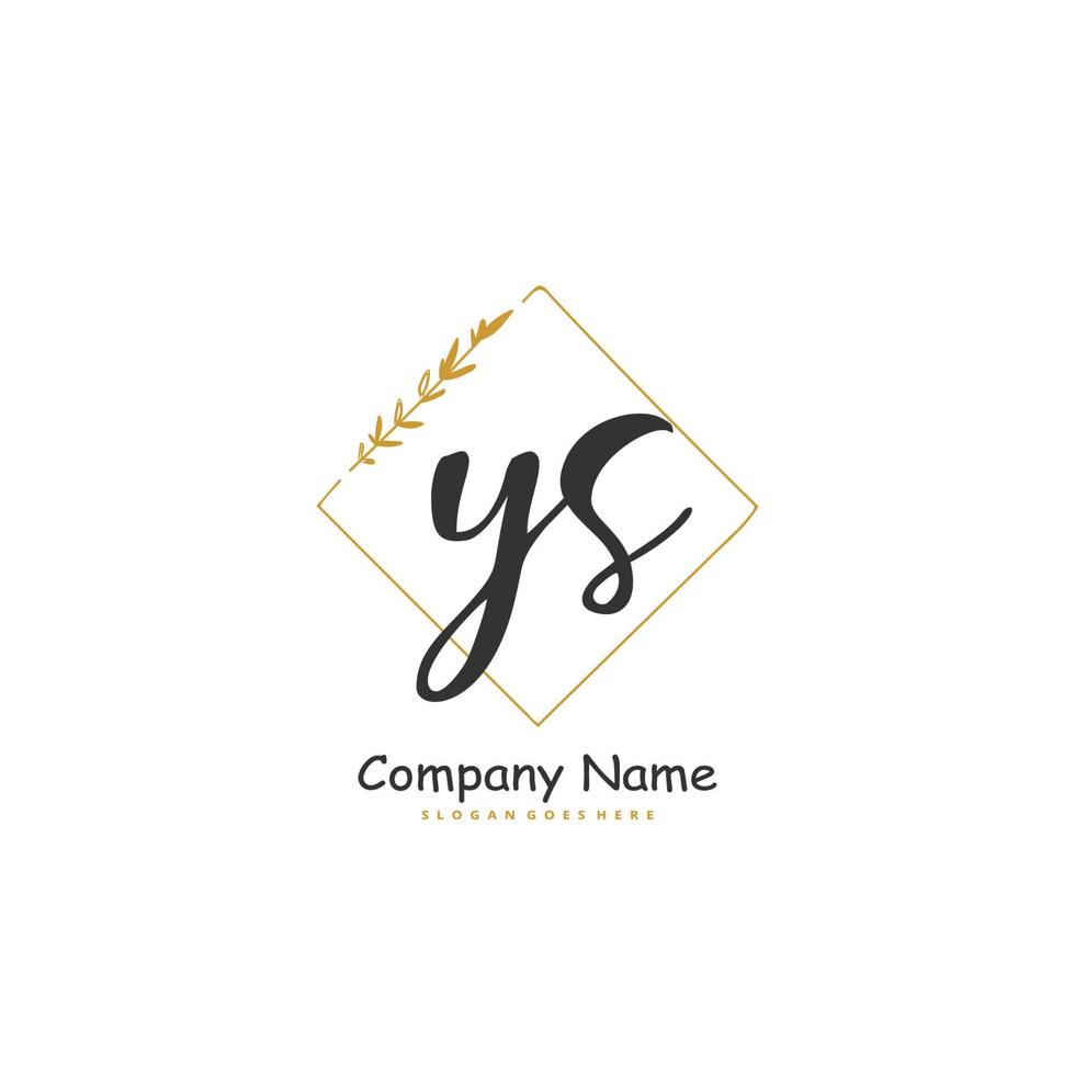 ys écriture initiale et création de logo de signature avec cercle. beau design logo manuscrit pour la mode, l'équipe, le mariage, le logo de luxe. vecteur