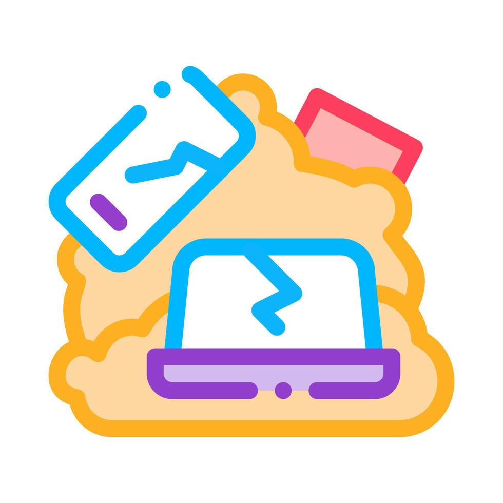 illustration de contour vectoriel d'icône d'appareils cassés