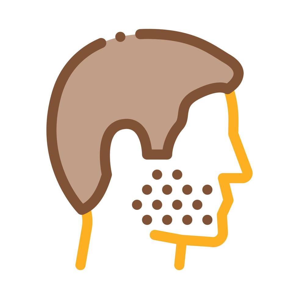 illustration de contour d'icône de poils du visage humain vecteur