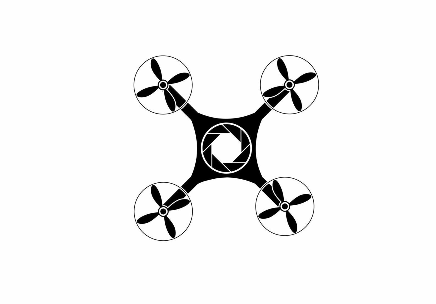 vue de dessus logo caméra drone isolé sur fond blanc vecteur