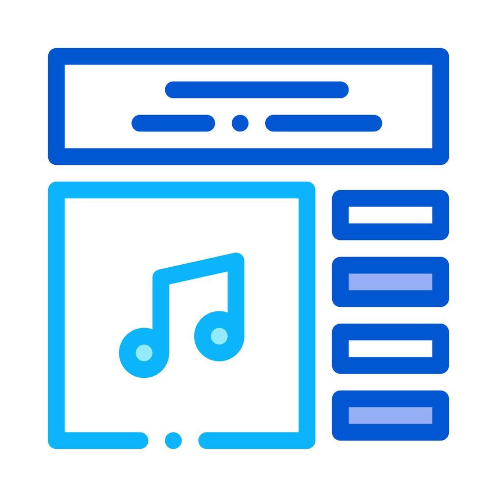 illustration de contour d'icône de liste de lecture de musique internet vecteur