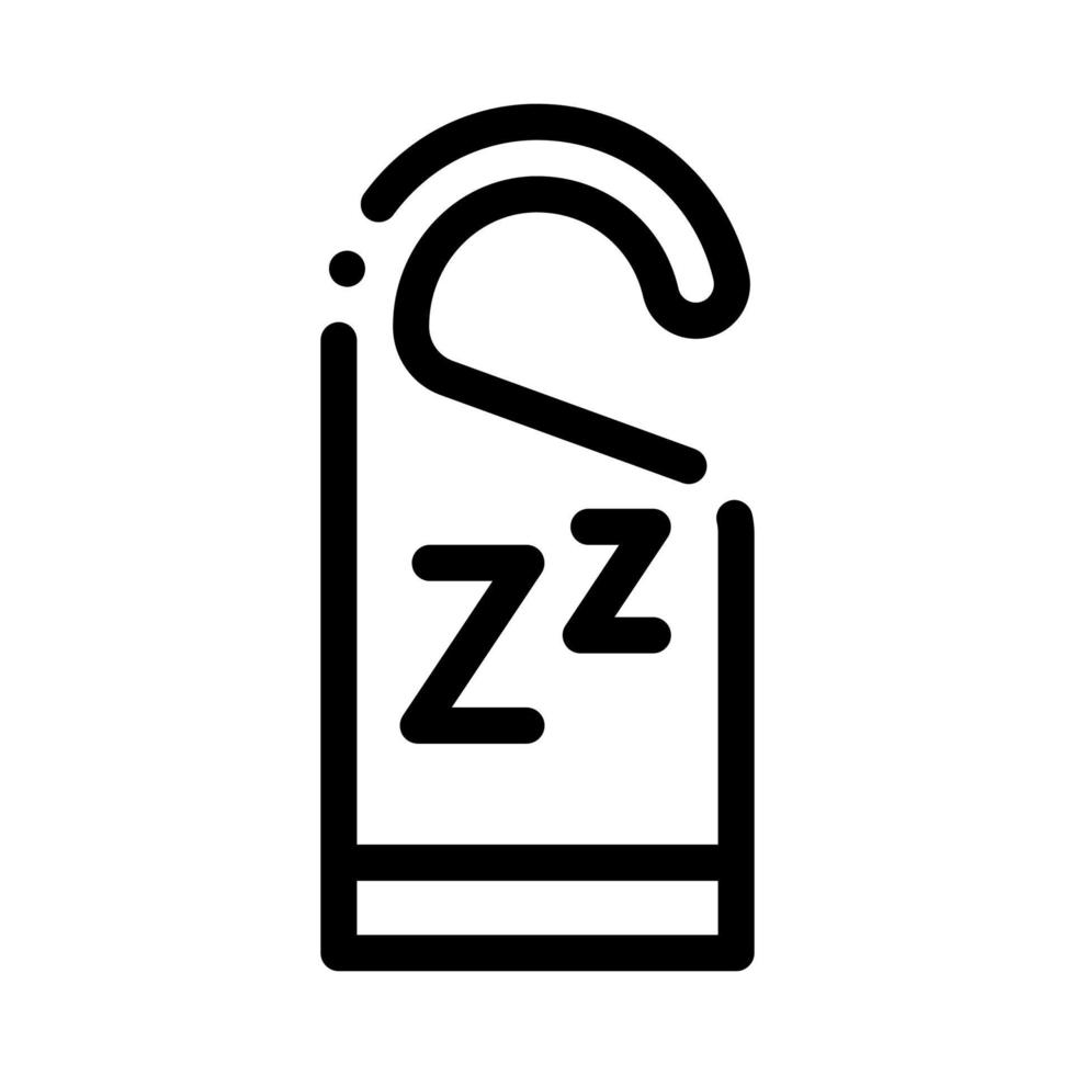 hôtel poignée étiquette zzz icône contour illustration vecteur