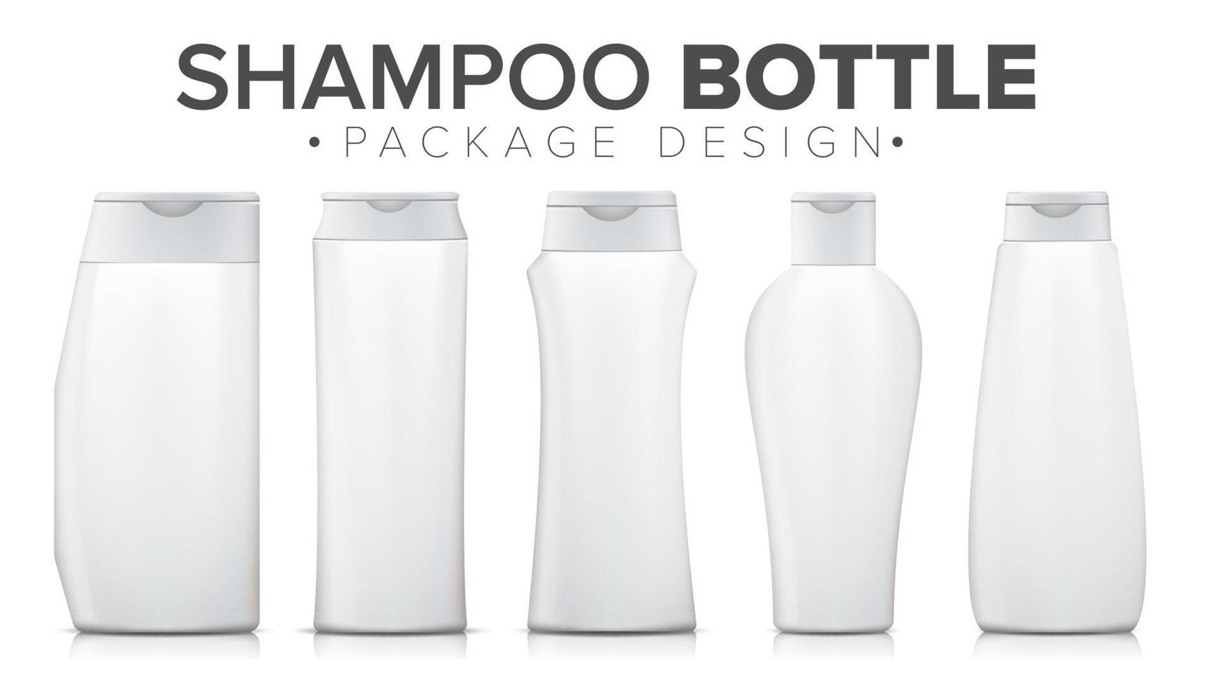 vecteur de maquette de bouteille de shampoing. modèle de bouteille en plastique. produit pour un corps propre. illustration isolée