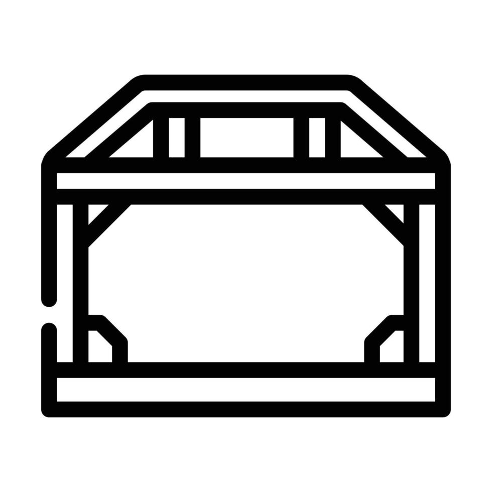 illustration vectorielle de l'icône de la ligne de construction du cadre métallique de la maison vecteur