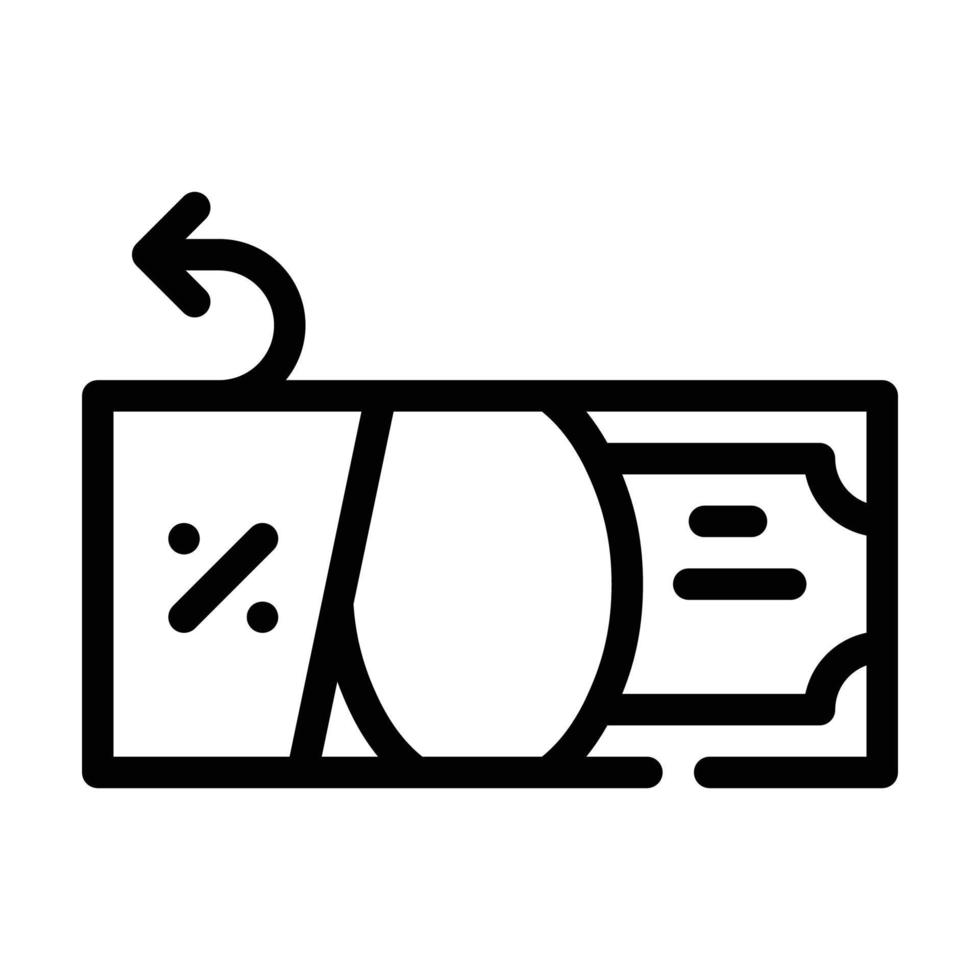 part de l'argent de l'illustration vectorielle de l'icône de la ligne de cashback vecteur