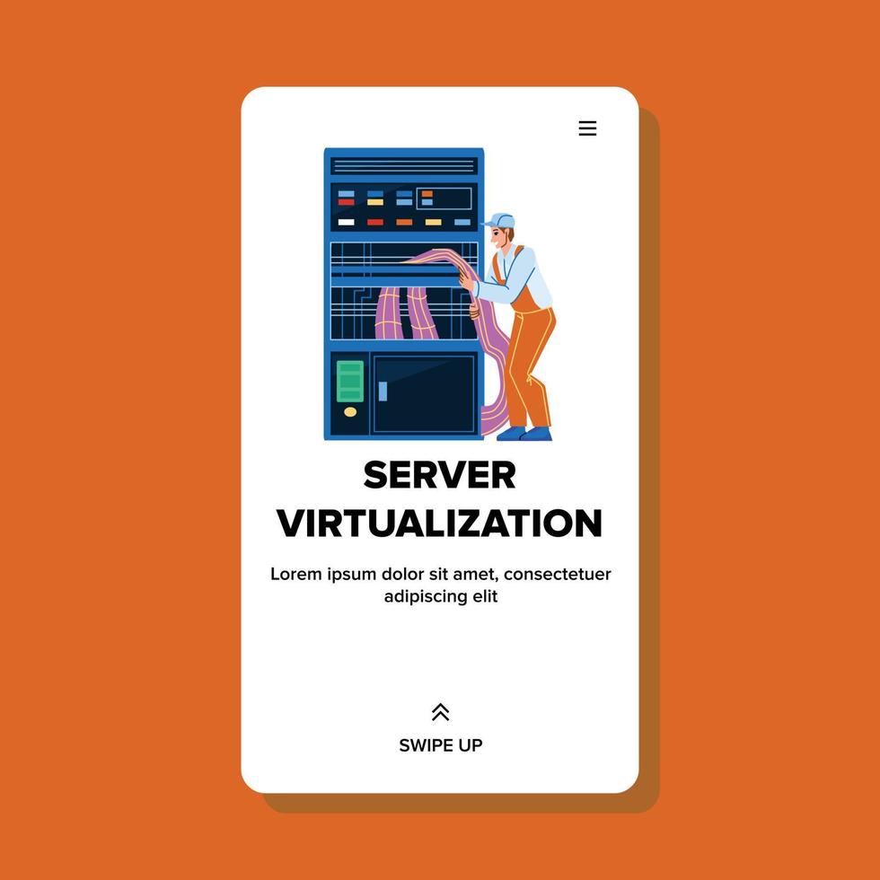 vecteur de technologie futuriste de virtualisation de serveur