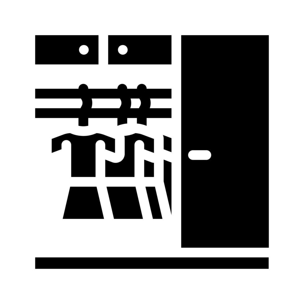 armoire avec vêtements glyphe icône illustration vectorielle vecteur